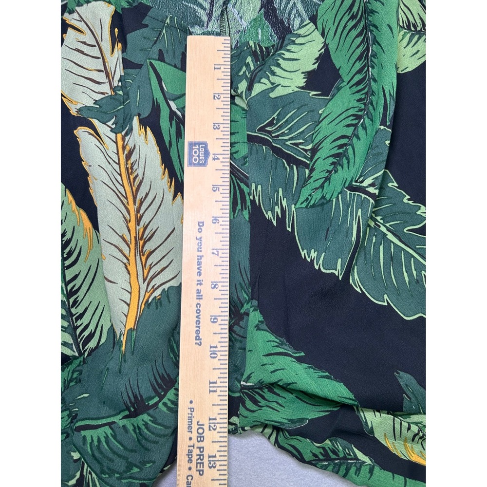 Beach Riot Wide Leg Pants Womens Medium Black Green Tropical Palm Leaf Print - Picture 3 of 9